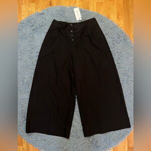 Kowtow Black Organic Cotton Extra Wide Leg Atelier Culotte Pants Size S NWT